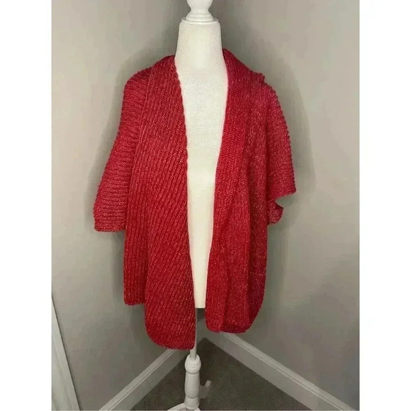 NWT Vince Camuto Women's Red Open Front‎ Cardigan Sweater One Size Fits Most - Picture 1 of 7